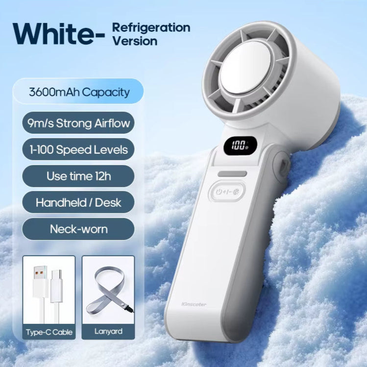 Outdoor Foldable Portable Handheld Fan Mini Cooling Rechargeable 3600Mah 100-Level Free Control High Speed Turbo Fan